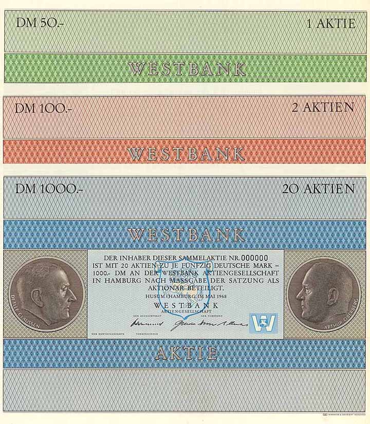 Westbank AG (3 Stücke)