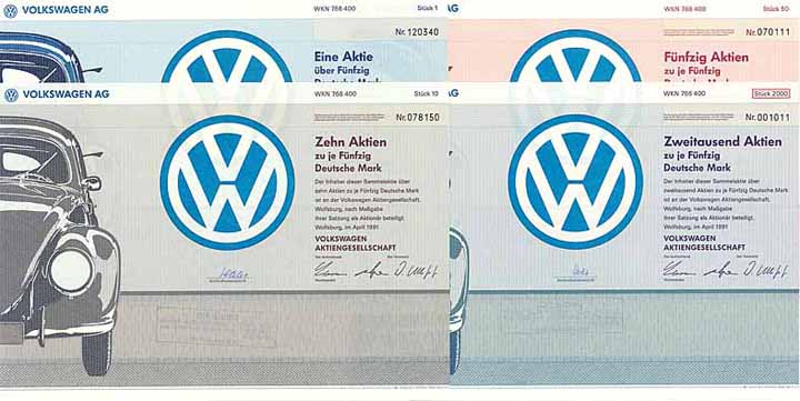 Volkswagenwerk AG (4 Stücke)
