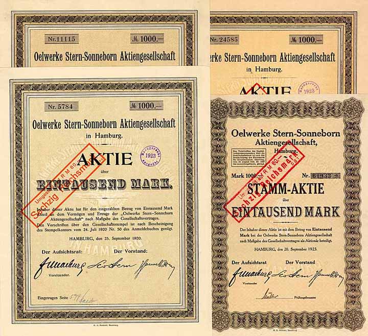 Oelwerke Stern-Sonneborn AG (6 Stücke)