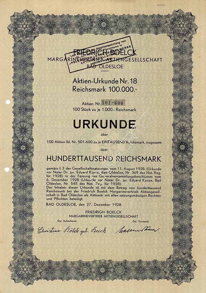 Friedrich Boelck Margarinevertrieb AG