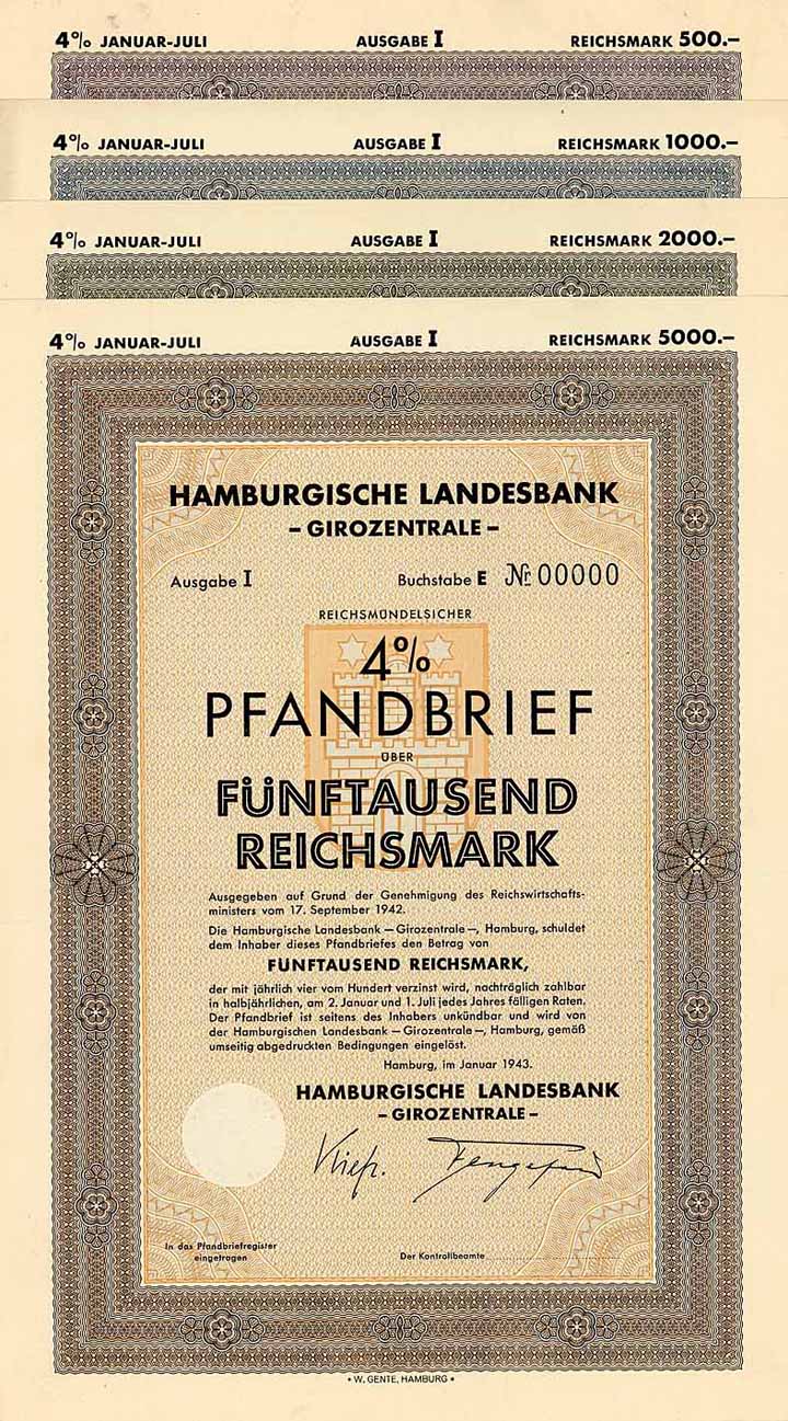 Hamburgische Landesbank - Girozentrale - (4 Stücke)