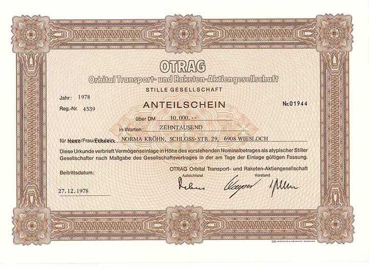 OTRAG Orbital Transport- und Raketen-AG