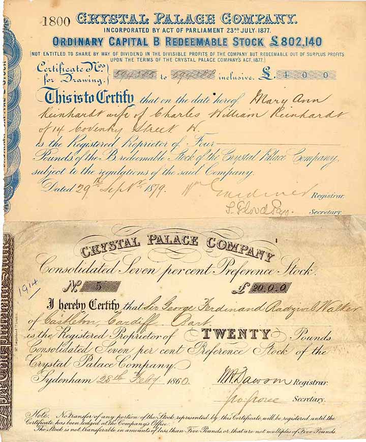 Crystal Palace Company (2 Stücke)