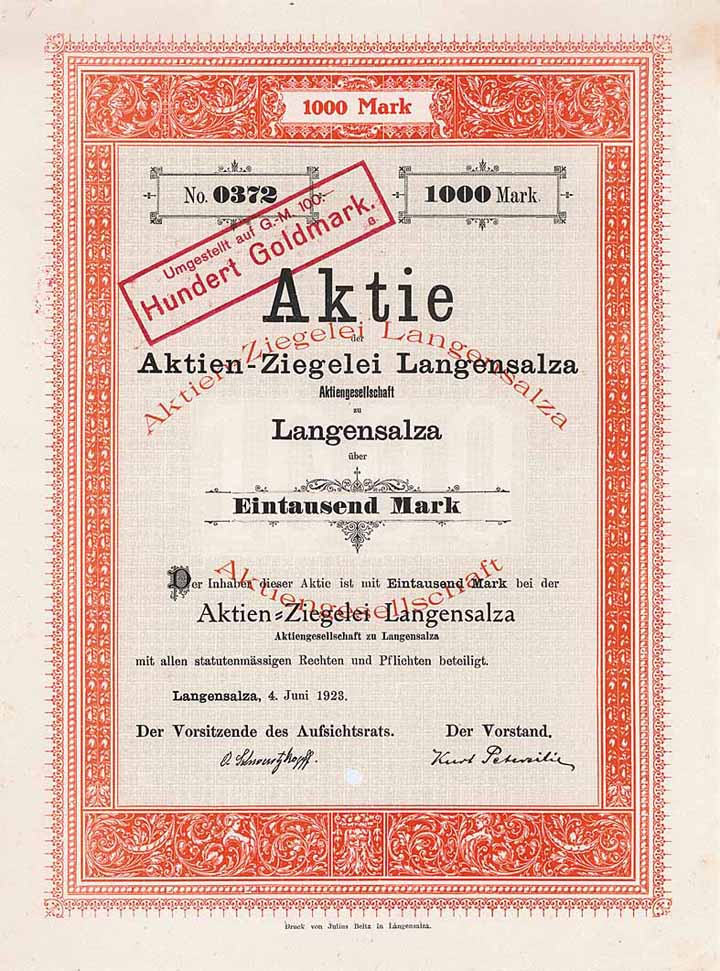 Aktien-Ziegelei Langensalza AG