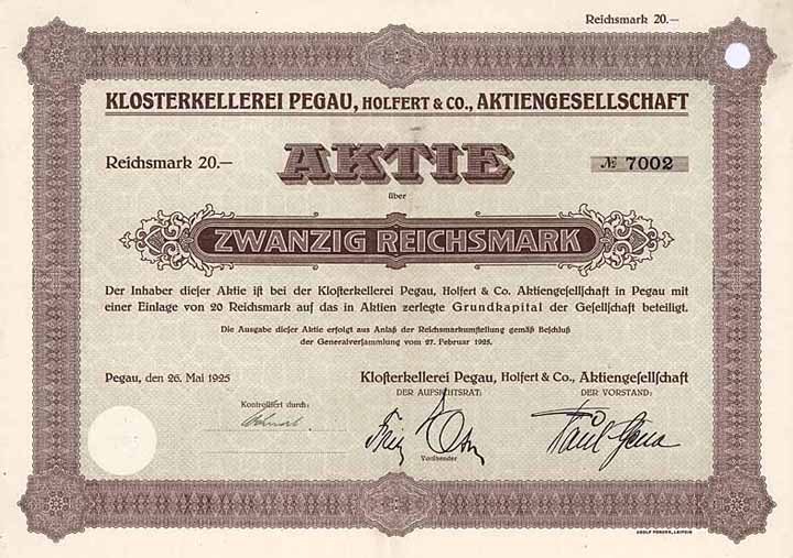 Klosterkellerei Pegau, Holfert & Co. AG