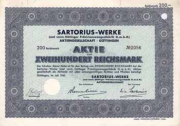 Sartorius-Werke (und vorm. Göttinger Präzisionswaagenfabrik GmbH)