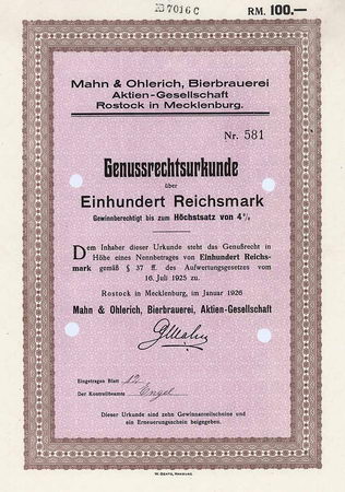 Mahn & Ohlerich, Bierbrauerei AG