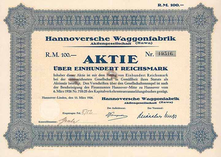 Hannoversche Waggonfabrik AG (Hawa)