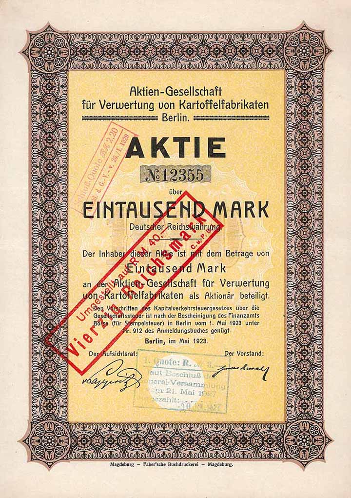 AG für Verwertung von Kartoffelfabrikaten