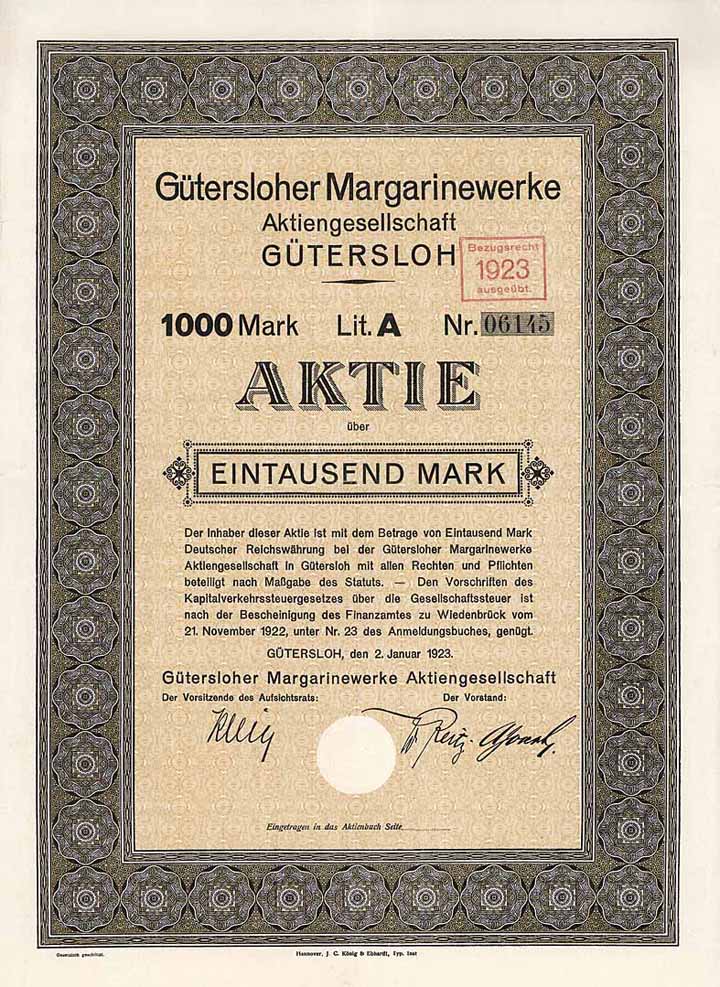 Gütersloher Margarinewerke AG