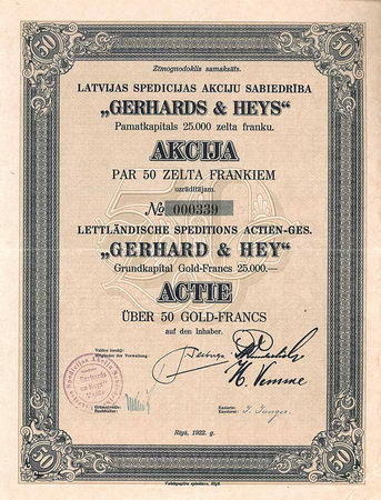 Lettländische Speditions AG “Gerhard & Hey”