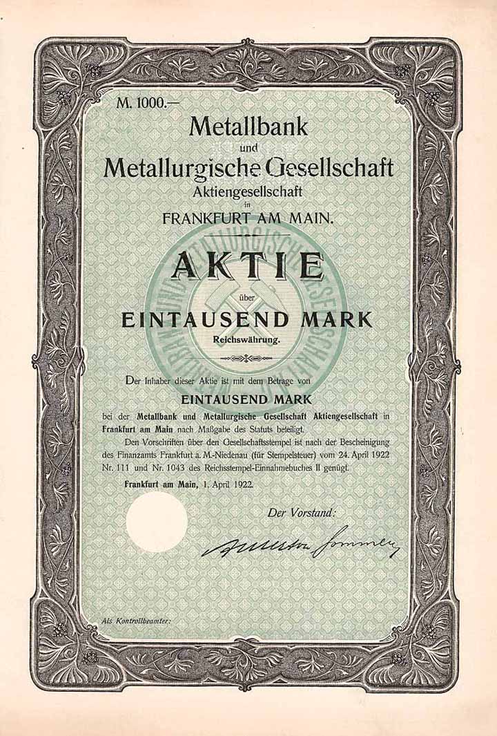 Metallbank und Metallurgische Gesellschaft AG