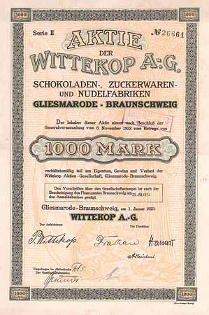 Wittekop AG Schokoladen-, Zuckerwaren- und Nudelfabriken