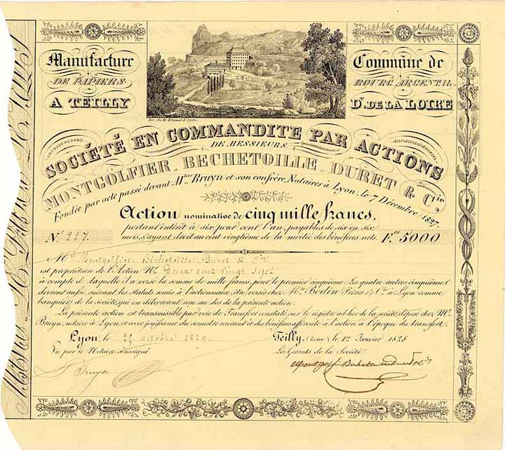 Montgolfier, Bechetoille, Duret & Cie. Manufacture de Papiers S.C.p.A.