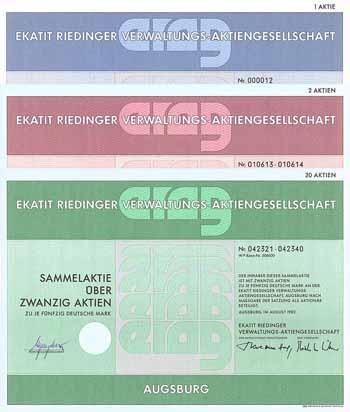 Ekatit Riedinger Verwaltungs-AG (3 Stücke)