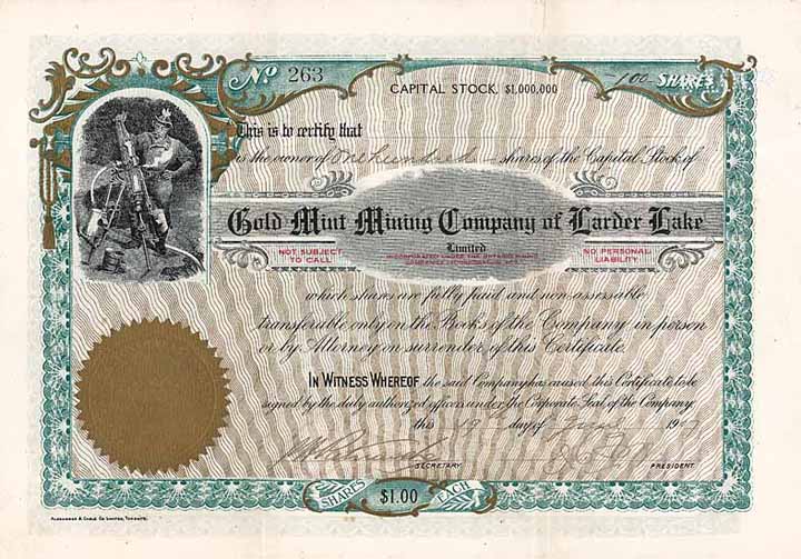 Gold Mint Mining Co. of Larder Lake