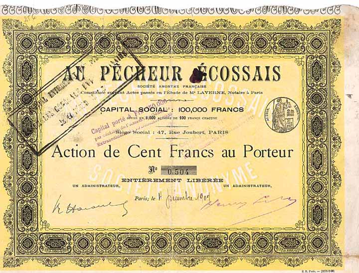 Au Pecheur Écossais S.A.