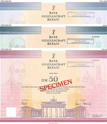 Bankgesellschaft Berlin AG (3 Stücke)