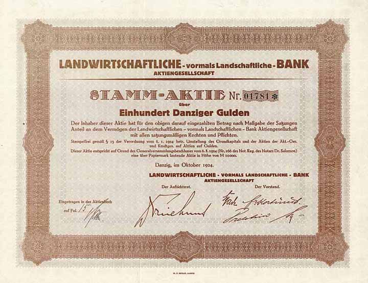 Landwirtschaftliche - vormals Landschaftliche - Bank AG