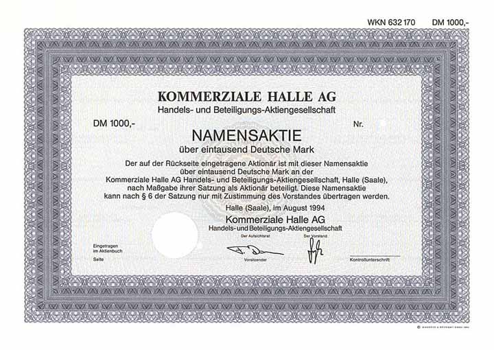 Kommerziale Halle AG Handels- und Beteiligungs-AG