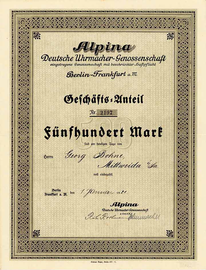 Alpina Deutsche Uhrmacher-Genossenschaft eGmbH