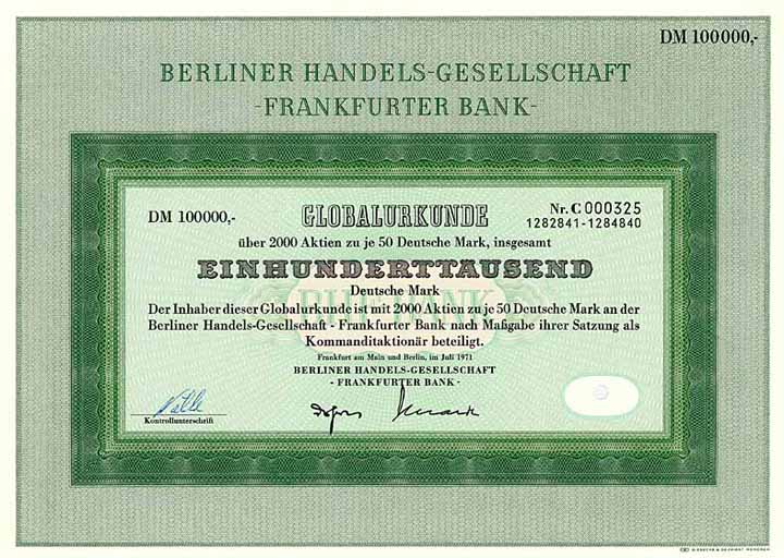 Berliner Handels-Gesellschaft - Frankfurter Bank -