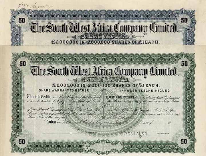 South West Africa Co. (2 Stücke)