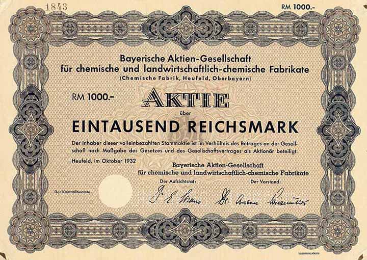 Bayerische AG für chemische und landwirtschaftlich-chemische Fabrikate (Chemische Fabrik Heufeld)