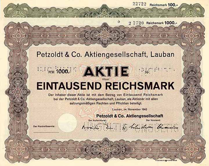 Petzoldt & Co. AG (2 Stücke)