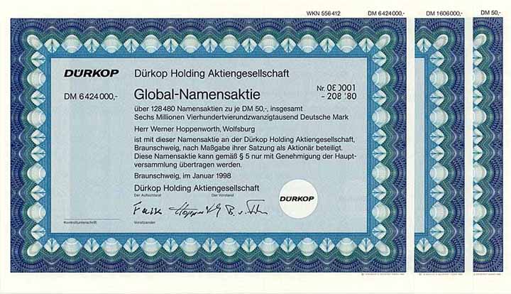Dürkop Holding AG (7 Stücke)