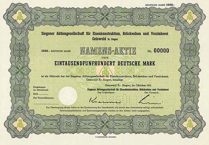 Siegener AG für Eisenkonstruktion, Brückenbau und Verzinkerei