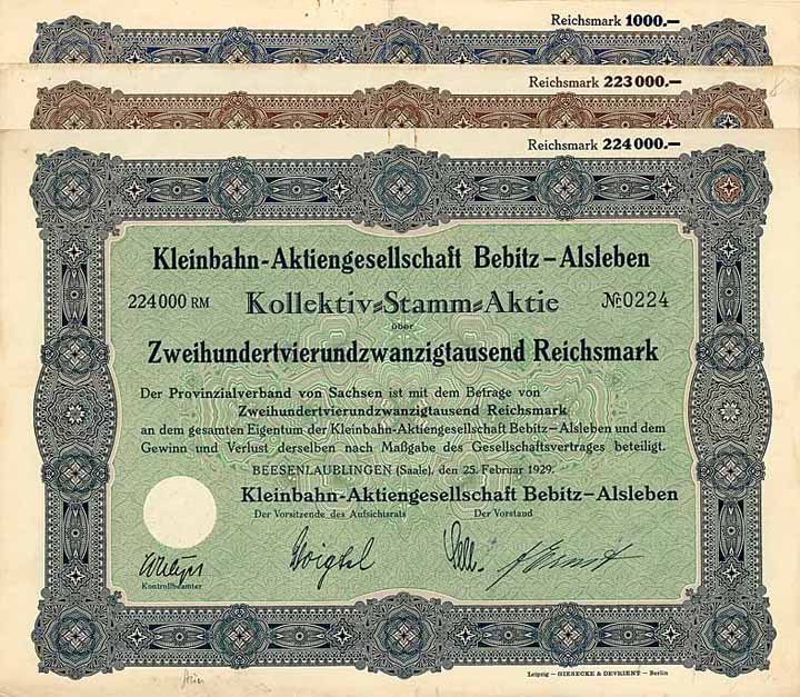 Kleinbahn-AG Bebitz-Alsleben (3 Stücke)