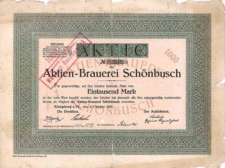 Aktien-Brauerei Schönbusch