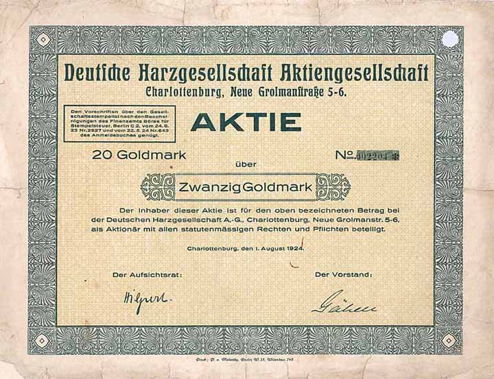 Deutsche Harzgesellschaft AG