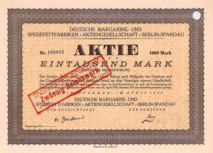 Deutsche Margarine- und Speisefettfabriken AG