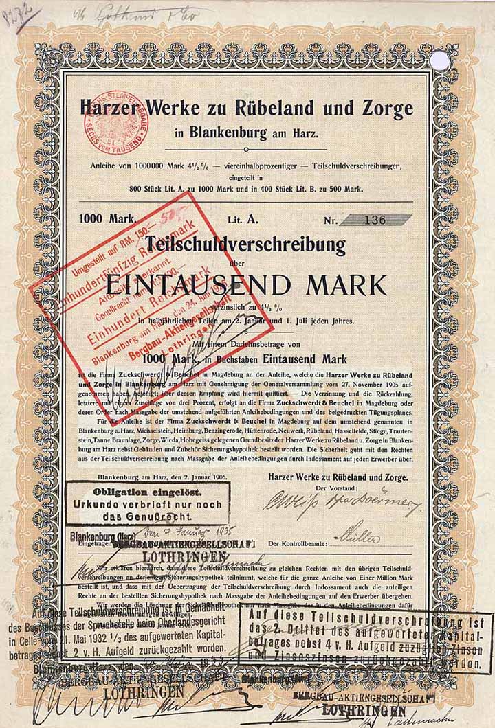Harzer Werke zu Rübeland und Zorge