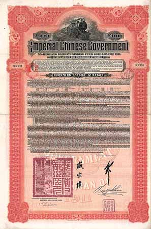 Imperial Chinese Government 5 % Hukuang Railways Gold Loan