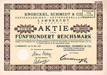 Knoeckel, Schmidt & Cie. Papierfabriken AG