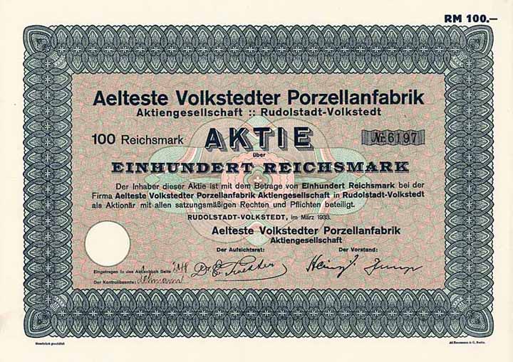 Aelteste Volkstedter Porzellanfabrik AG