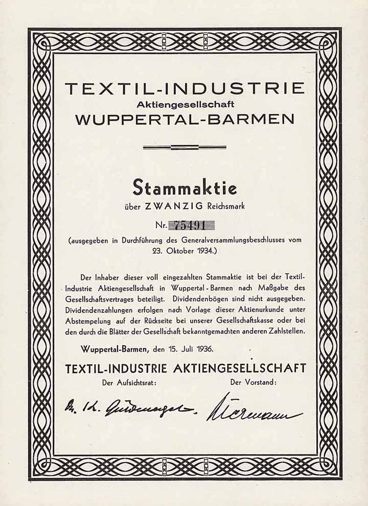 Textil-Industrie AG Wuppertal-Barmen