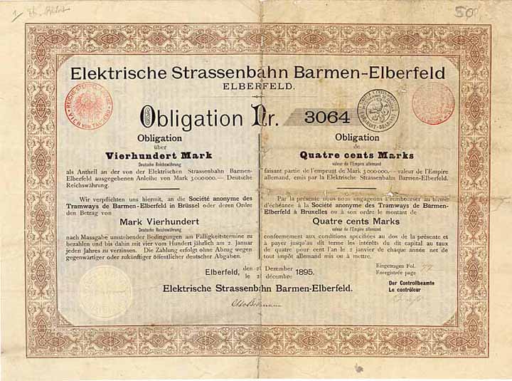 Elektrische Strassenbahn Barmen-Elberfeld