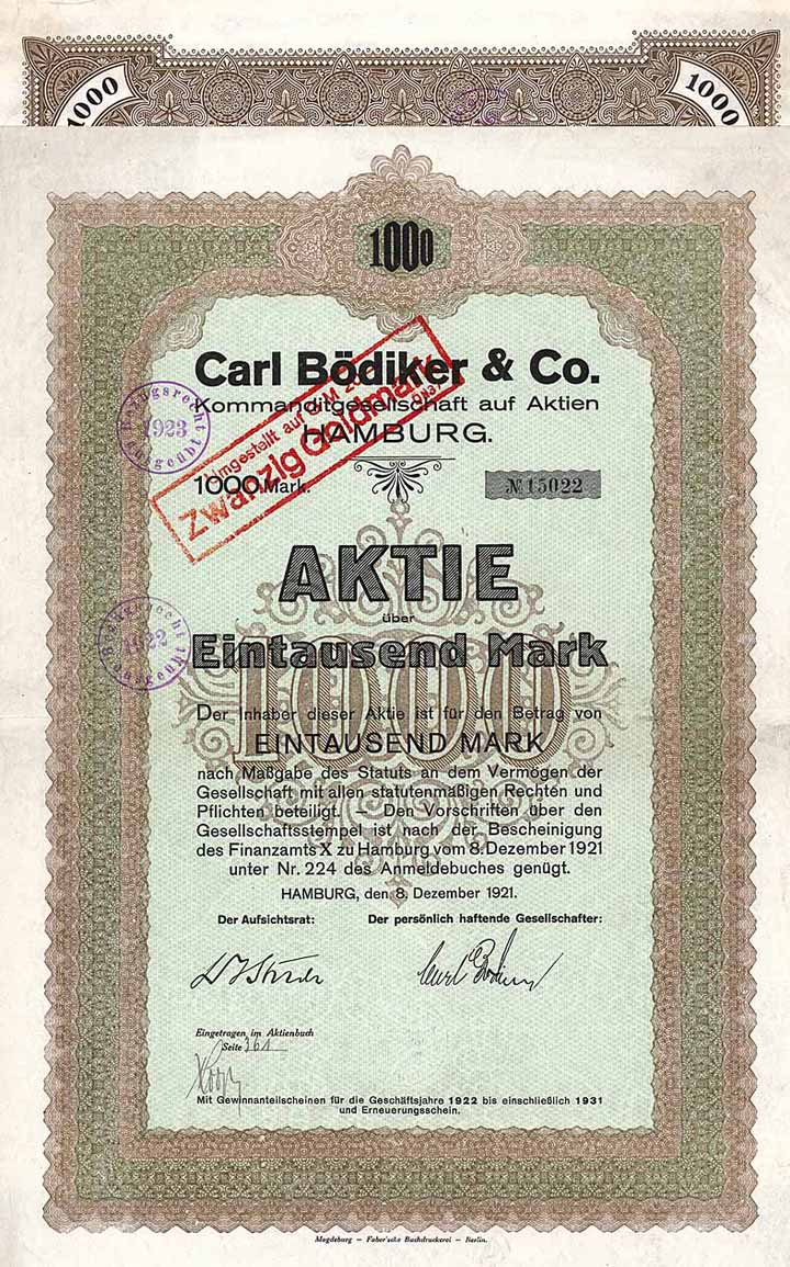 Carl Bödiker & Co. KGaA (4 Stücke)