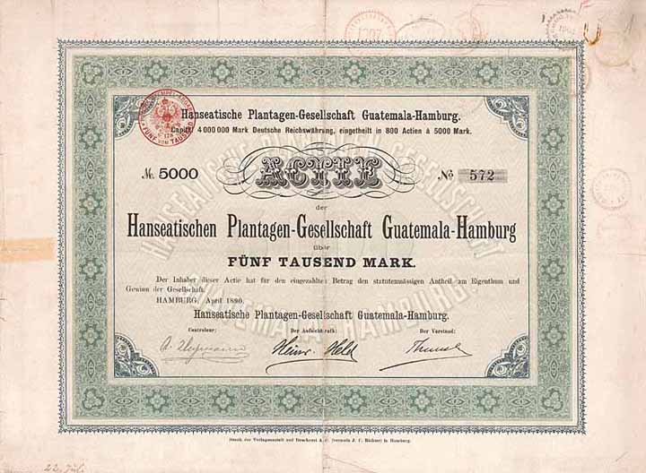 Hanseatische Plantagen-Gesellschaft Guatemala-Hamburg