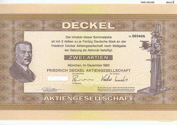 Konvolut Friedrich Deckel AG (5 x Deutschland + 3 x Ausland)