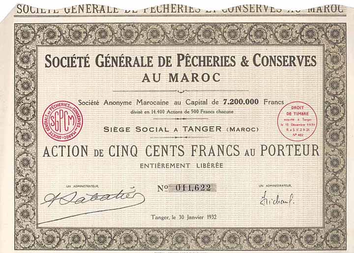 Soc. Gen. de Pecheries & Conserves au Maroc