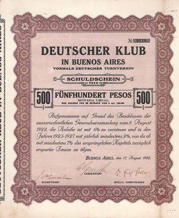 Deutscher Klub in Buenos Aires vormals Deutscher Turnverein