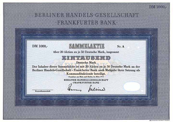 Berliner Handels-Gesellschaft - Frankfurter Bank -