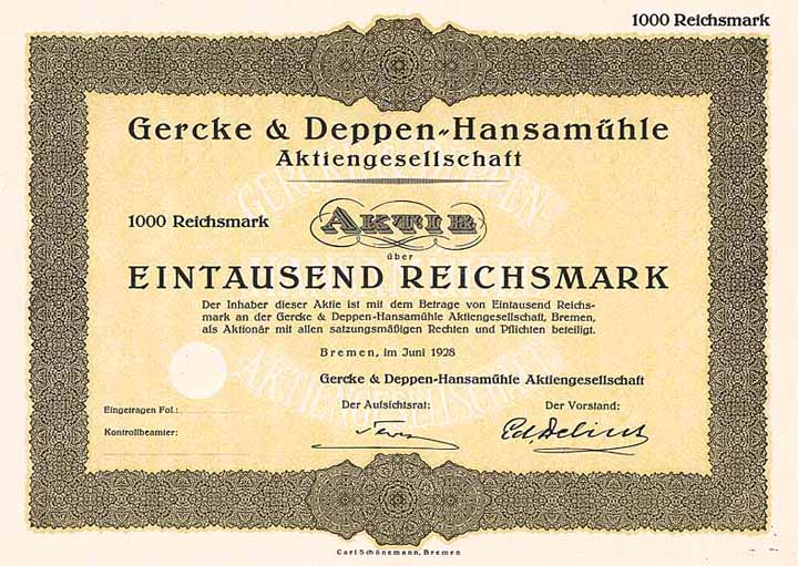 Gercke & Deppen-Hansamühle AG