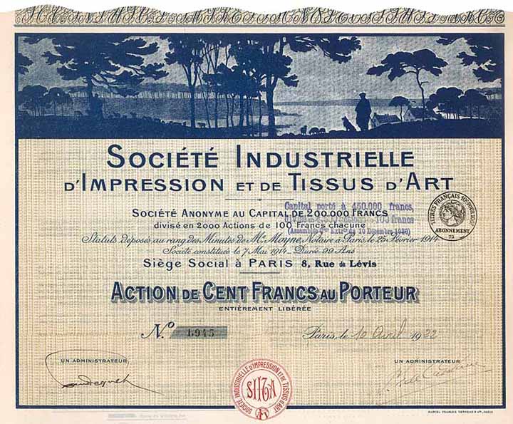 Soc. Industrielle d’Impression et de Tissus d’Art