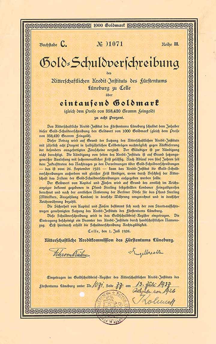 Ritterschaftliches Kredit-Institut des Fürstentums Lüneburg